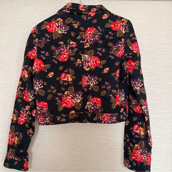 Floral denim zip up jacket - Picture 2 of 7